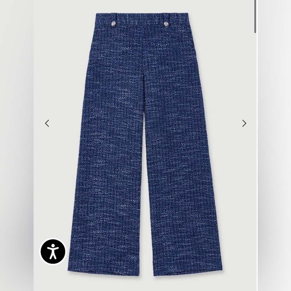Maje Wide-Leg Tweed Trousers